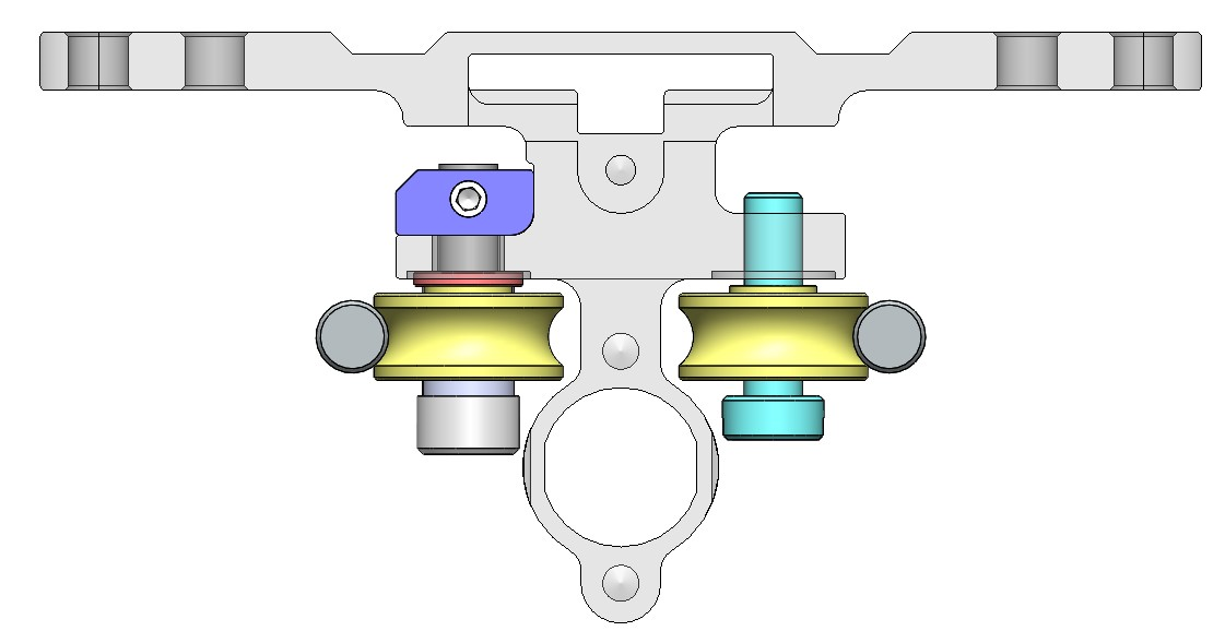 Snapmaker 2.0 Linear Module sectional view (linear rods in dark grey; U-groove bearings in yellow).png