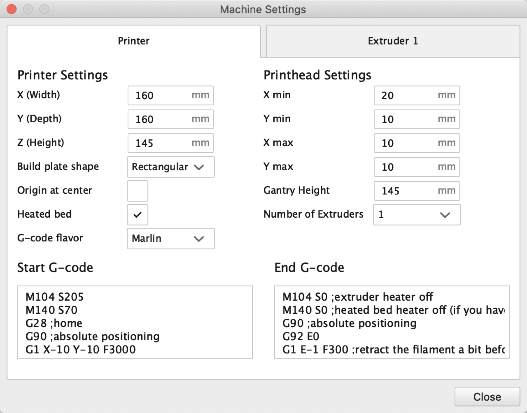 simplify 3d printer profiles