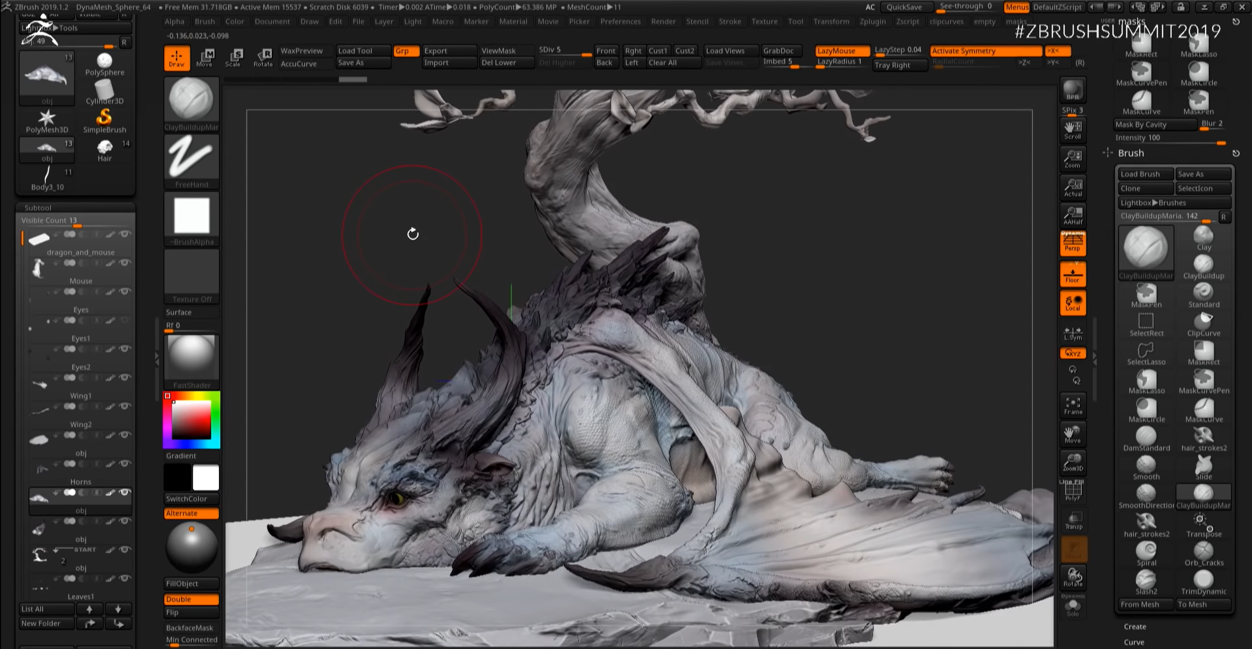 dragon on 3d modeling software