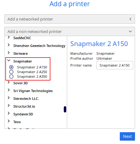 What is the recommended 3D printing in Cura or for Snapmaker – Snapmaker